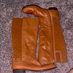 Tan leather boots